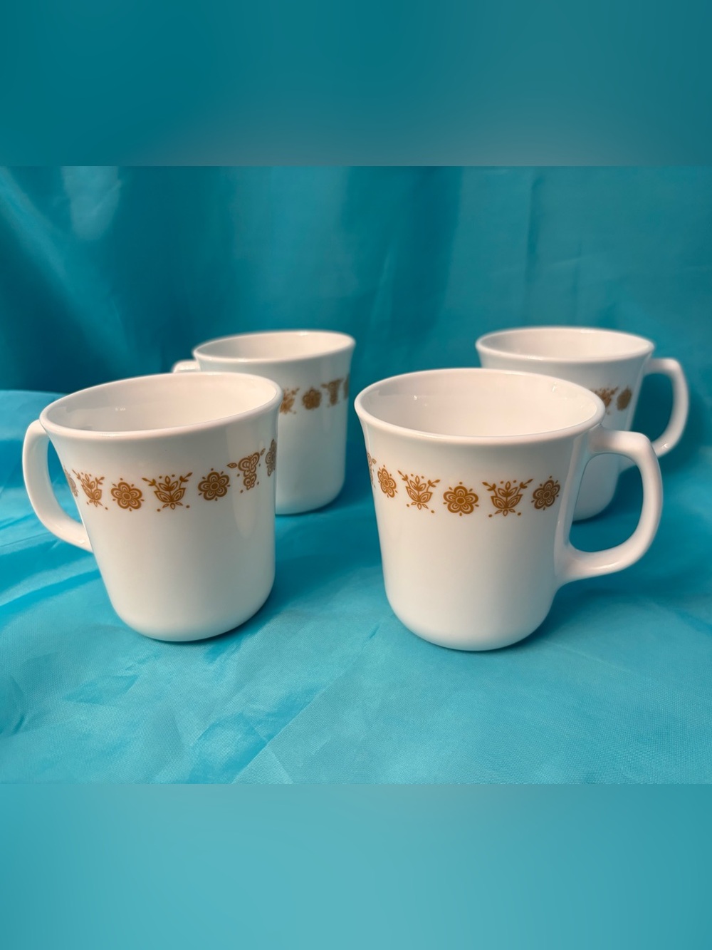 Vintage CorningWare Butterfly Gold Coffee Mugs – Set of 4